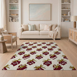 Festive Gift Boxes with Gold Bows Pattern Rug