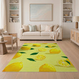 Yellow Sunny Lemon Fruit Pattern Area Rug