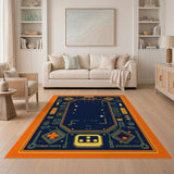 Orange Arcade Maze Area Rug