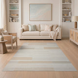 Geometric Modern Beige Grey Geometric Block Area Rug