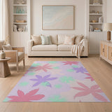 Pastel Multi-Color Abstract Floral Area Rug