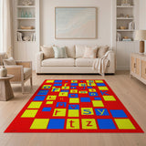 Playful Alphabet Grid Area Rug