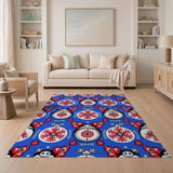 Whimsical Cartoon Clock Critters Area Rug