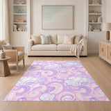 Pink Swirl Cloud Area Rug