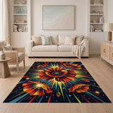 Vibrant Poppy Explosion Area Rug