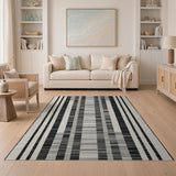 Bold Black White Vertical Stripe No. 13 Area Rug