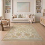 Beige Geometric Heritage Tribal No. 6 Area Rug
