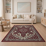 Ornate Red Persian Medallion Area Rug