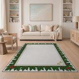 Festive Holly Berry Border Area Rug