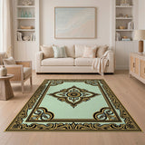 Ornate Mint Green Mandala Area Rug