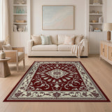 Red Opulent Red Persian Floral Area Rug