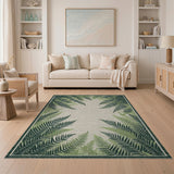 Lush Green Fern Area Rug