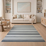 Bold Geometric Modern Bold Black White Striped Woven Rug