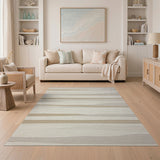 Wavy Neutral Stripe Area Rug