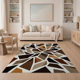 Geometric Modern Brown and Tan Modern Geometric Brown Tan Area Rug