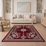 Red Traditional Persian Elegant Red Persian Floral Medallion Rug