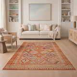 Orange Diamond Southwestern Area Rug