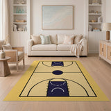 Geometric Modern Beige and Neutral Basketball Court Geometric Area Rug