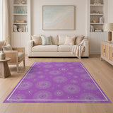 Purple Purple Starburst Geometric Area Rug