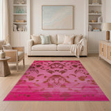 Vibrant Pink Tribal Tiger Area Rug