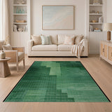 Geometric Modern Green Green Geometric Block Area Rug