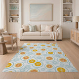 Zesty Orange Slice Fruit Pattern Area Rug