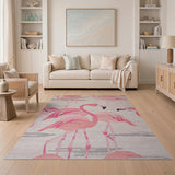 Playful Pink Flamingo Area Rug