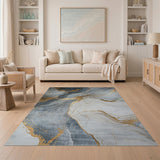 Gold Vein Marble Abstract Area Rug