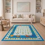 Vibrant ABC Ocean Alphabet Kids Area Rug