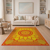 Radiant Sunflower Mandala Area Rug