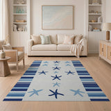 Blue Starfish Coastal Area Rug