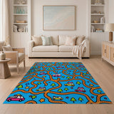 Whimsical Road Trip Kids Cartoon Area Rug