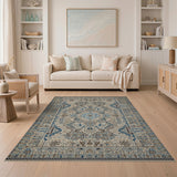 Intricate Blue Persian Traditional Persian Area Rug