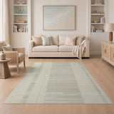 Geometric Modern Textured Beige Vertical Stripe Area Rug