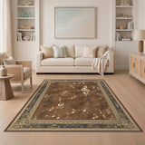 Vintage Musical Notes Brown Area Rug
