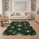 Green Atomic Fern Starburst Area Rug