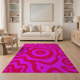 Swirl Vibrant Pink Swirl Abstract Area Rug