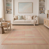 Orange Geometric Grid Area Rug