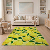 Sunny Lemon Grove Fruit Pattern Area Rug