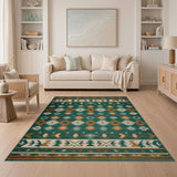 Teal Southwestern Geometric Area Rug