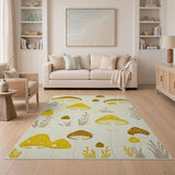 Whimsical Yellow Mushroom Tufted Area Rug