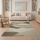 Dune Wave Beige Area Rug