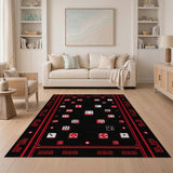 Retro Red Dice Pixel Area Rug