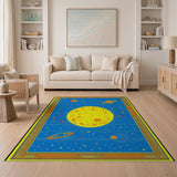 Pixelated Cosmic Galaxy Kids Area Rug