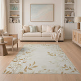 Delicate Beige Blossom Branch Area Rug