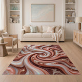 Luxe Pink Marble Swirl Area Rug