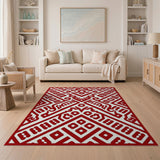 Southwestern Bold Red Southwestern Geometric Area Rug