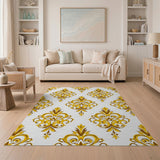 Regal Gold Damask Area Rug