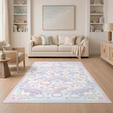 Pink Unicorn Rainbow Kids Area Rug