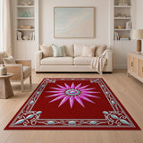 Ornate Pink Starburst Floral Rug